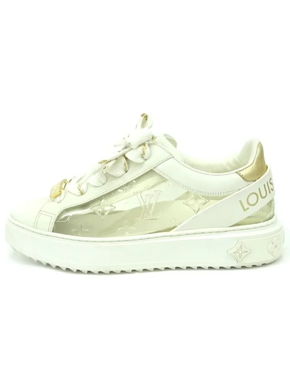 Louis Vuitton Time Out Sneakers White Leather 36.5